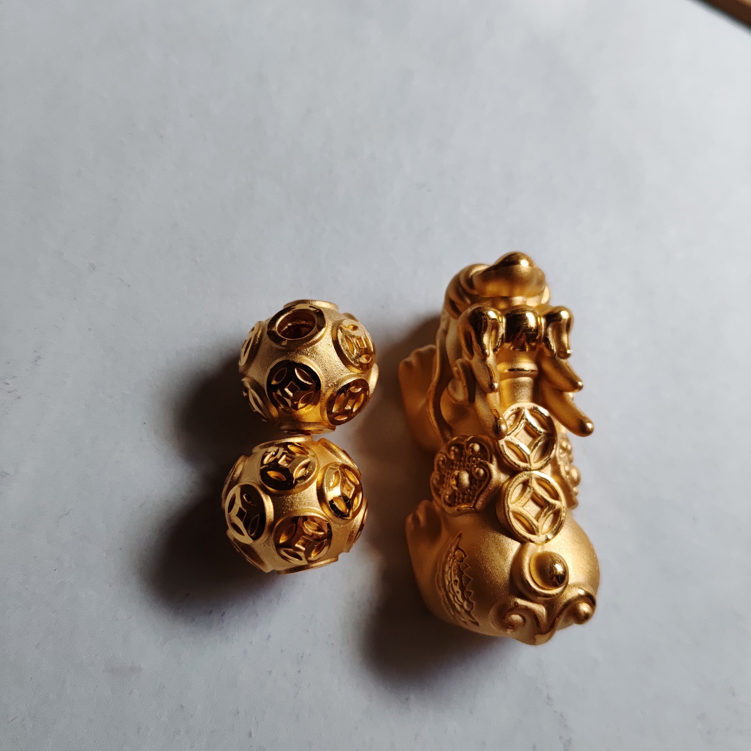 金元宝足金999貔貅珠子首饰