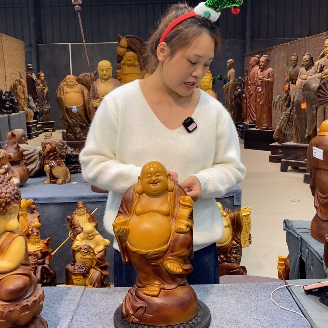 A***吹香樟木弥勒佛42高香樟木