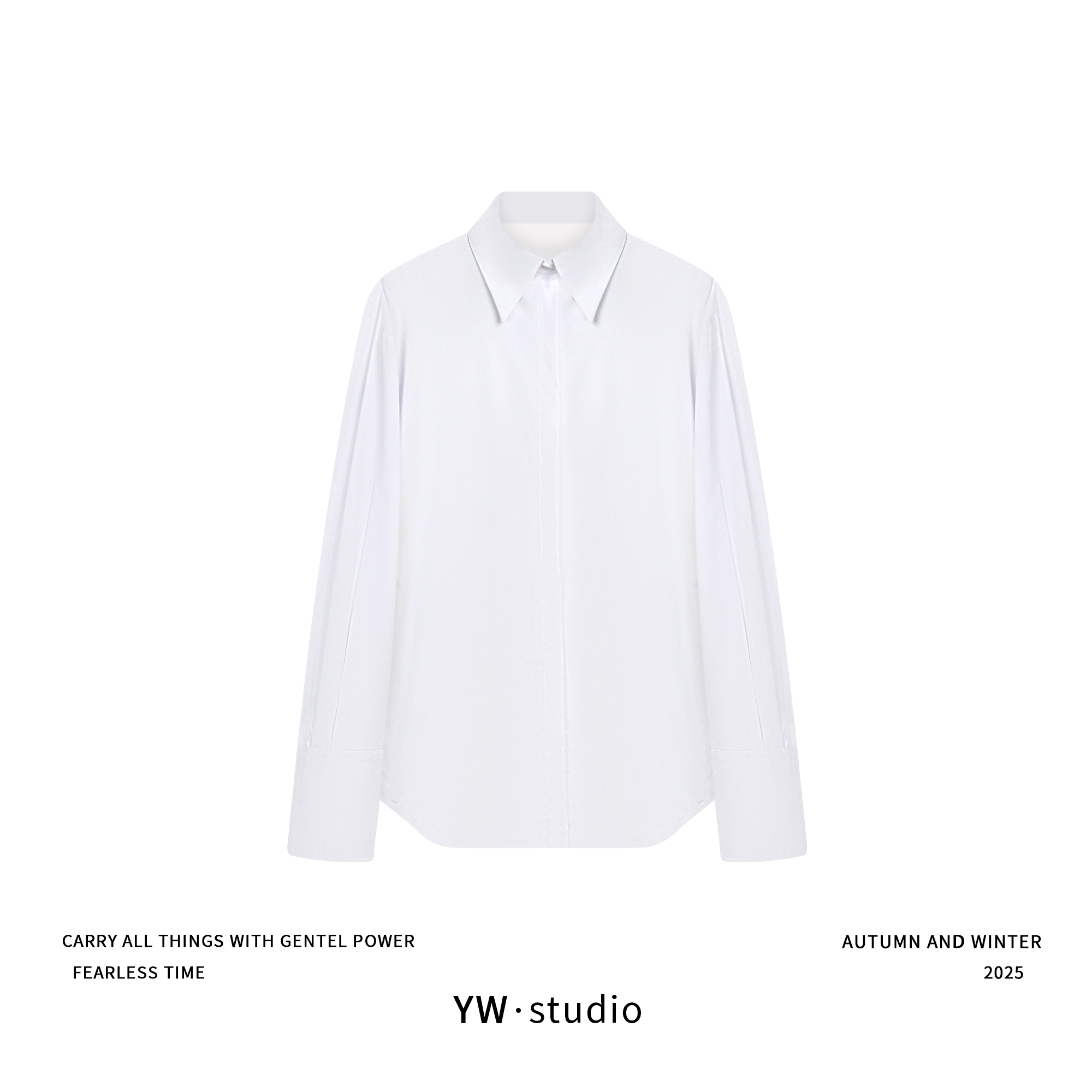 YUWEI/定制 高智感云朵柔软白色衬衣丝滑质感舒适打底 CYP251225