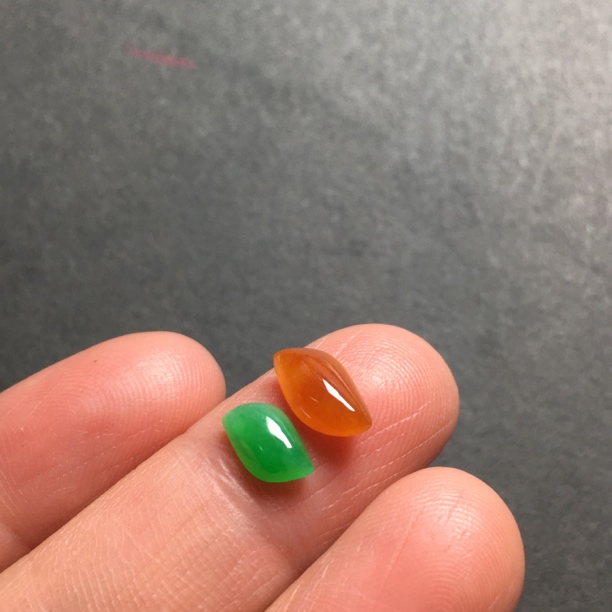 尺寸10.3-5.2-3.1缅甸翡翠阳绿黄翡双色随行镶百搭珠宝首饰戒指链