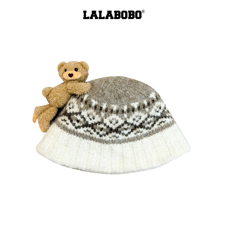 【南京】LABO费尔岛立体小熊毛织帽 LBED-WQLM14