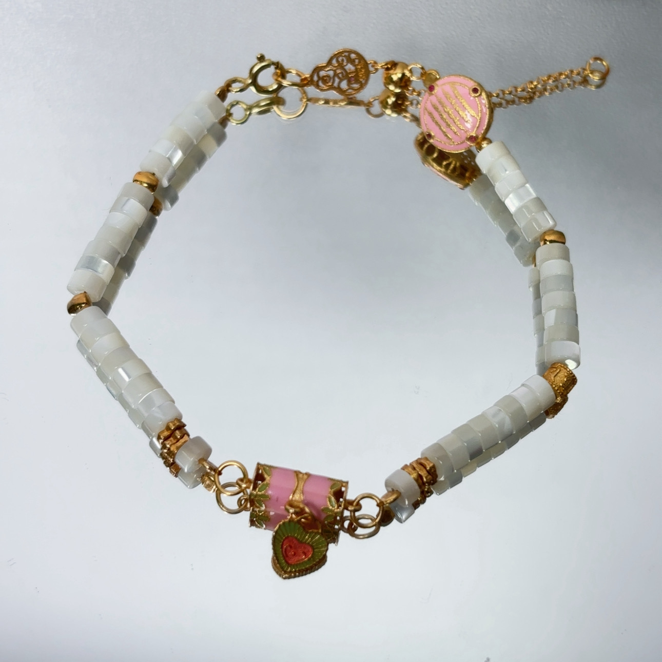 五条爱心白贝手链【十三】