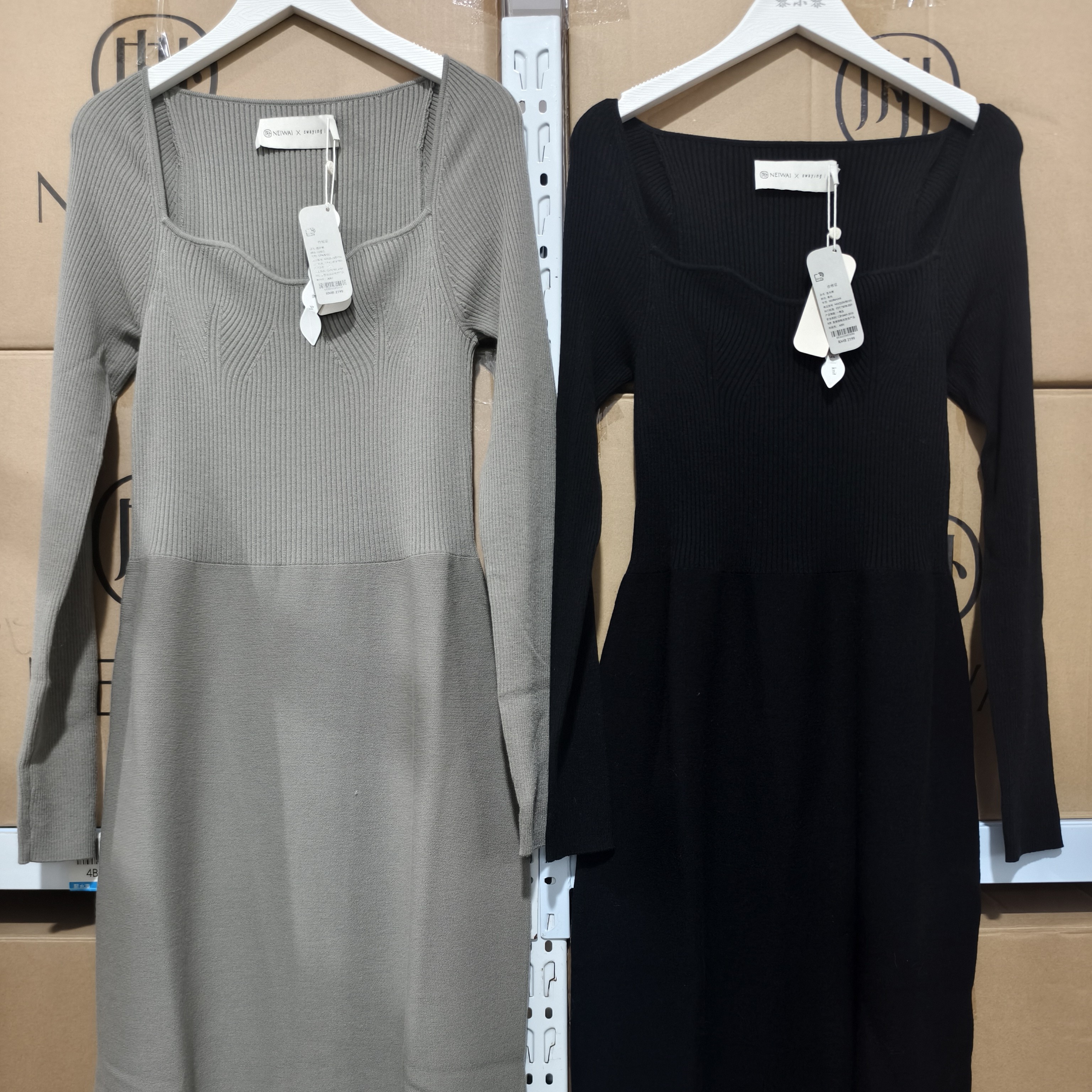 内某外羊毛针织修身连衣裙WB5101