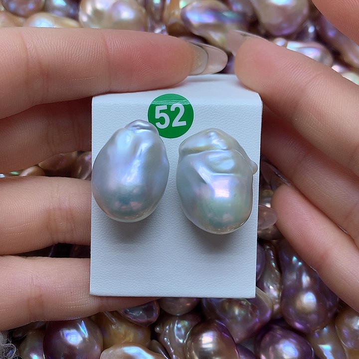 淡水珍珠耳饰银S925镶嵌