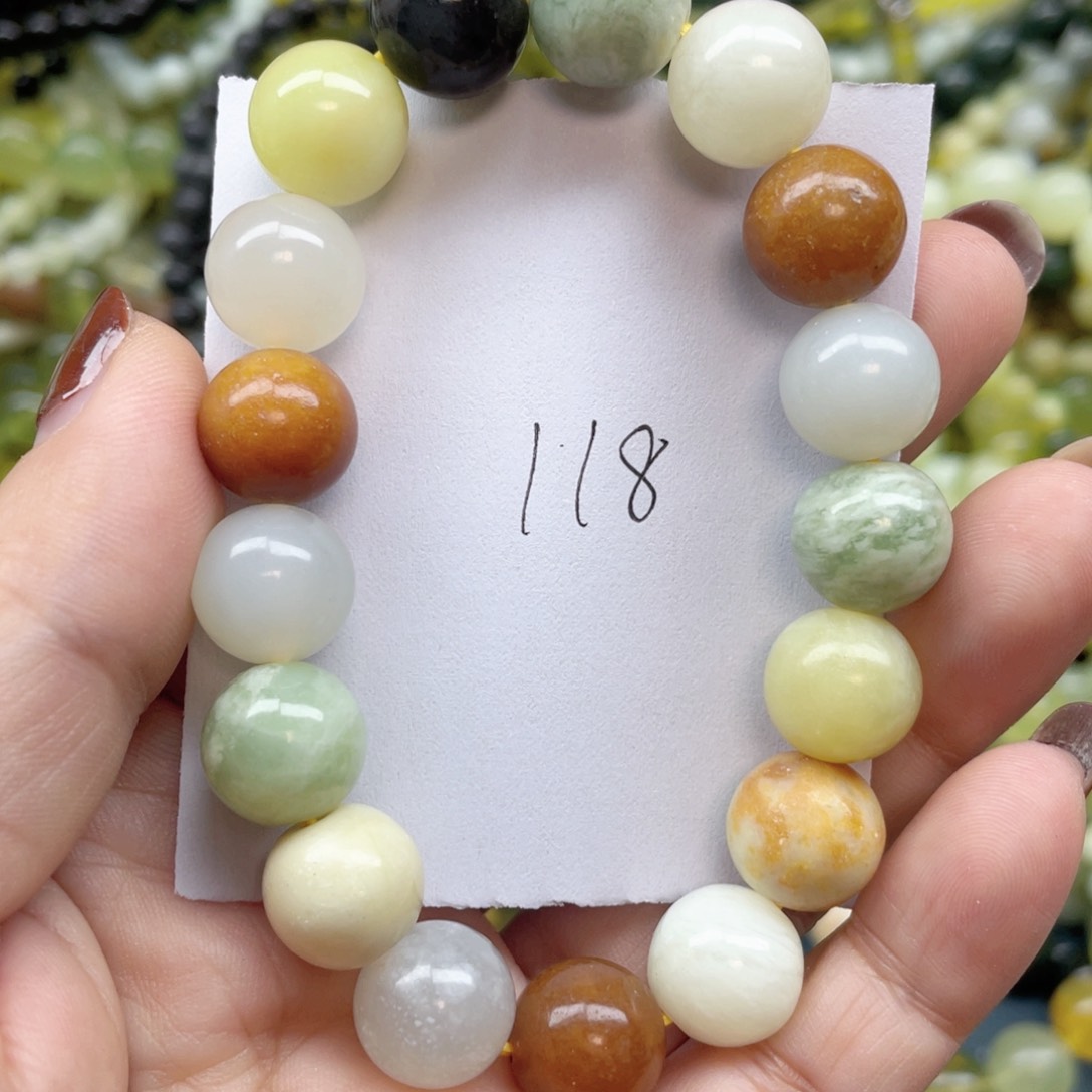 未镶嵌蛇纹石玉手链