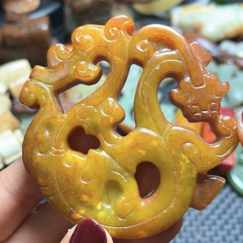 白玉菩提吊坠摆件