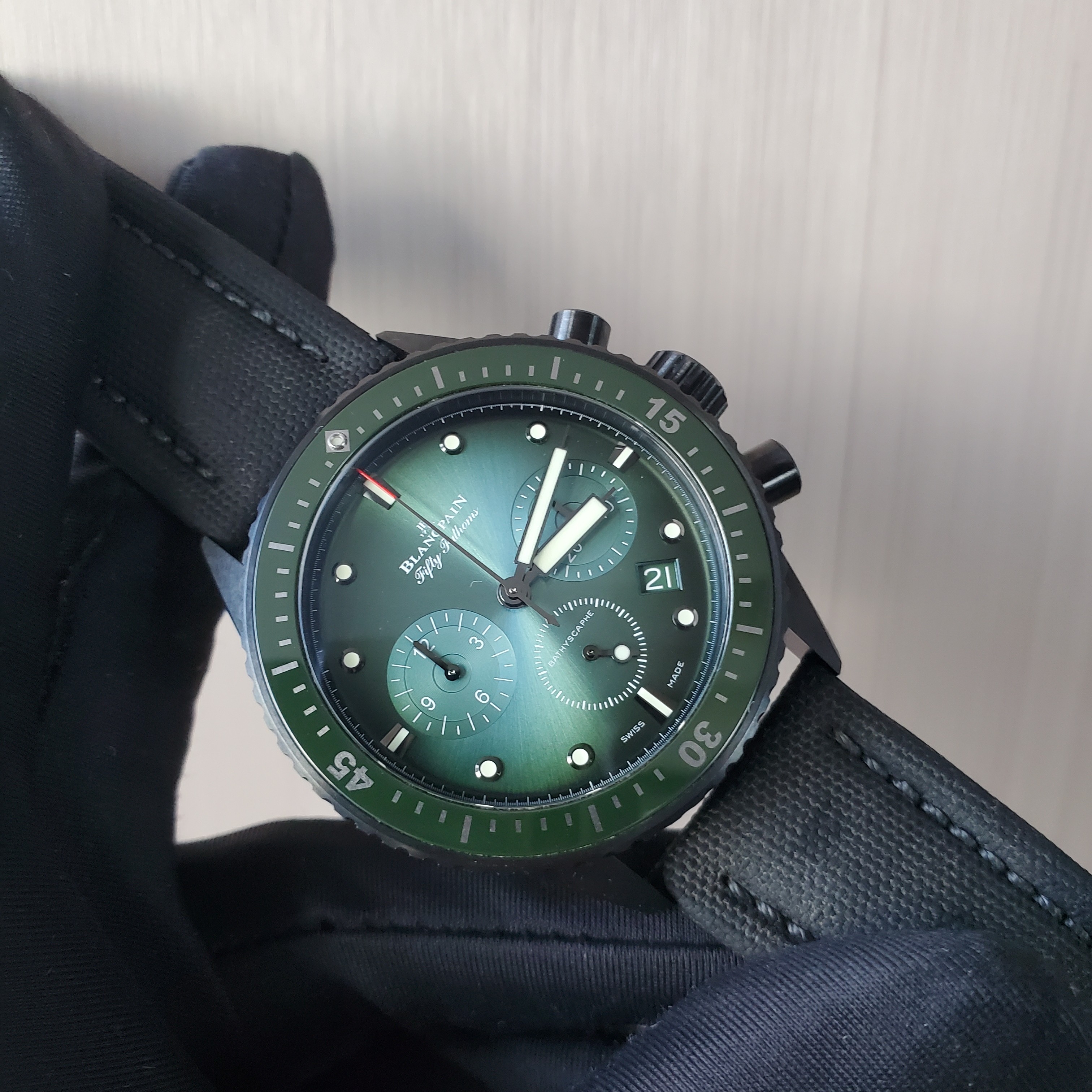 99新 Blancpain 宝珀5200极光绿22年全套