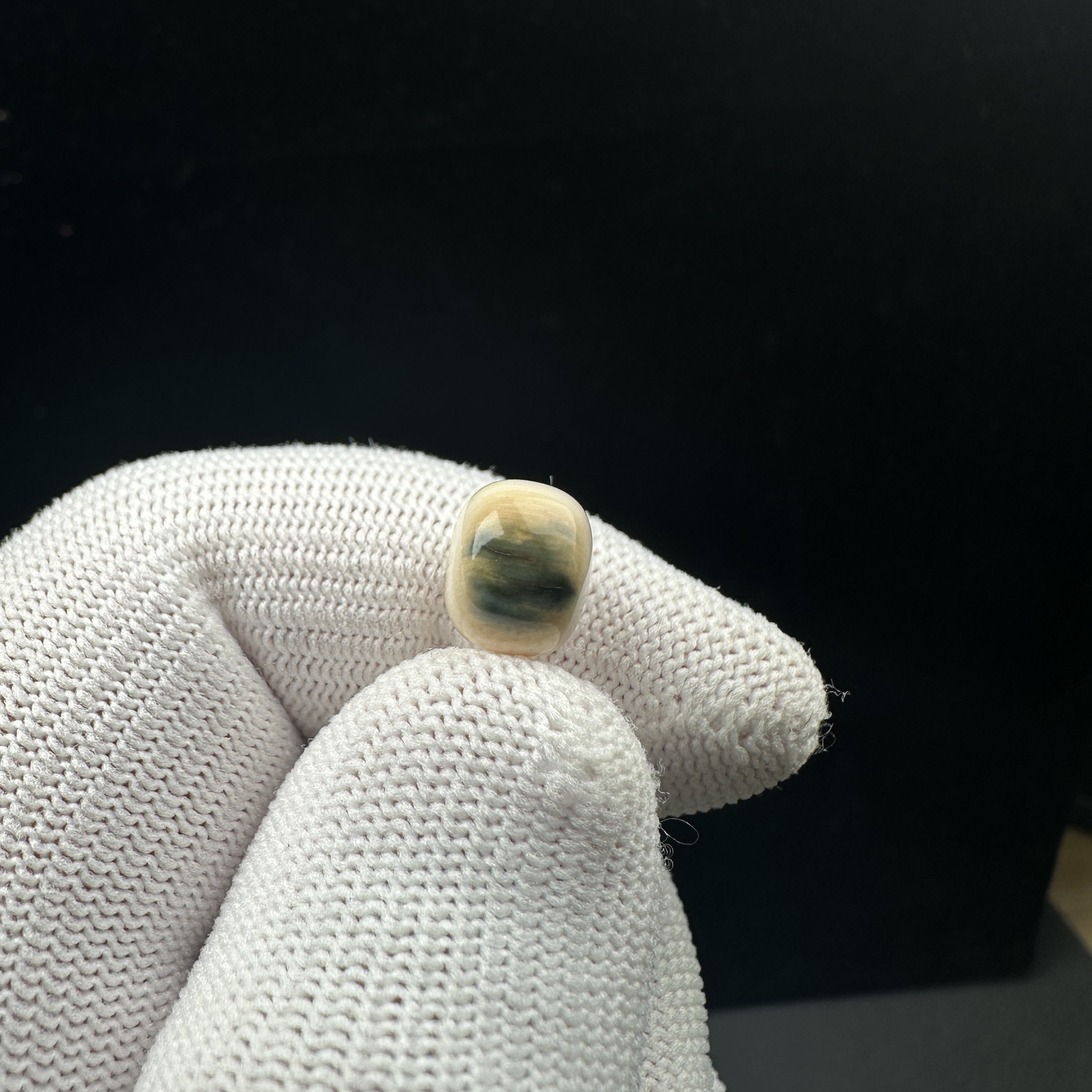D8798天然猛犸牙 蓝眼睛桶珠10*8mm支持鉴定 假一罚四