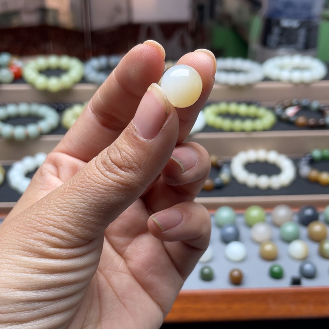 和田玉单珠12未镶嵌