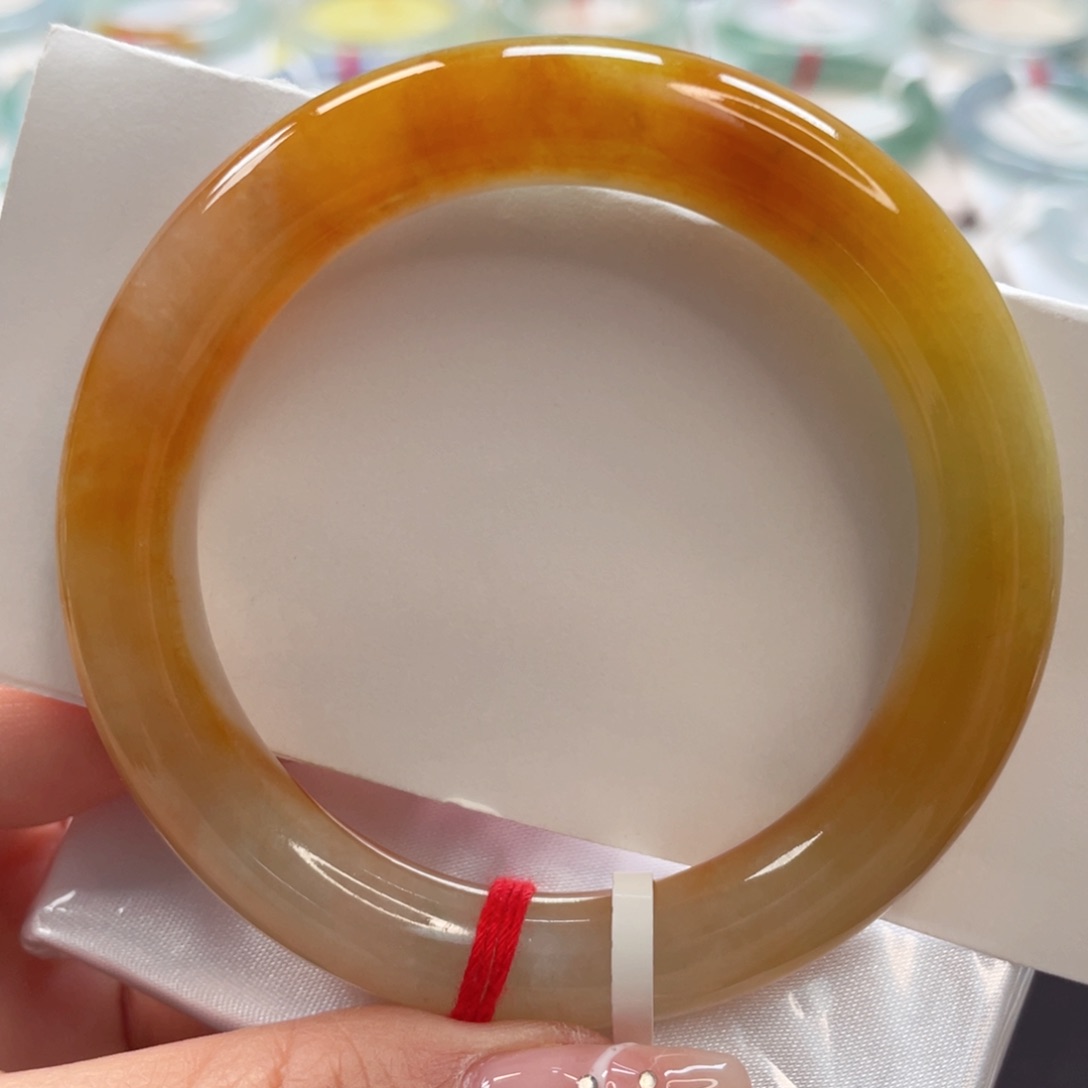 【闪购商品】翡翠手镯未镶嵌52黄翡油亮明艳吸睛色系9号