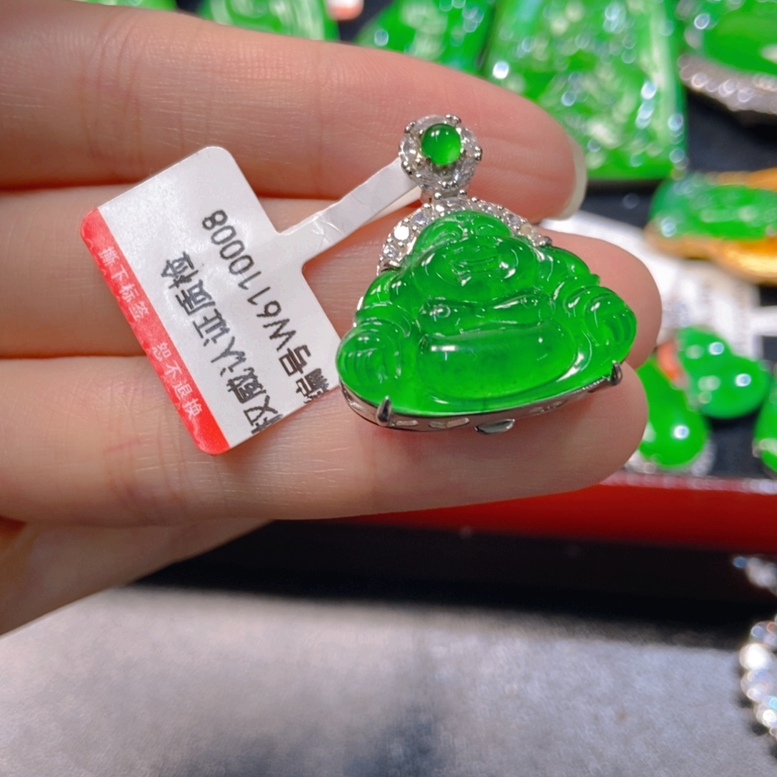 翡翠银S925镶嵌吊坠(不含链)