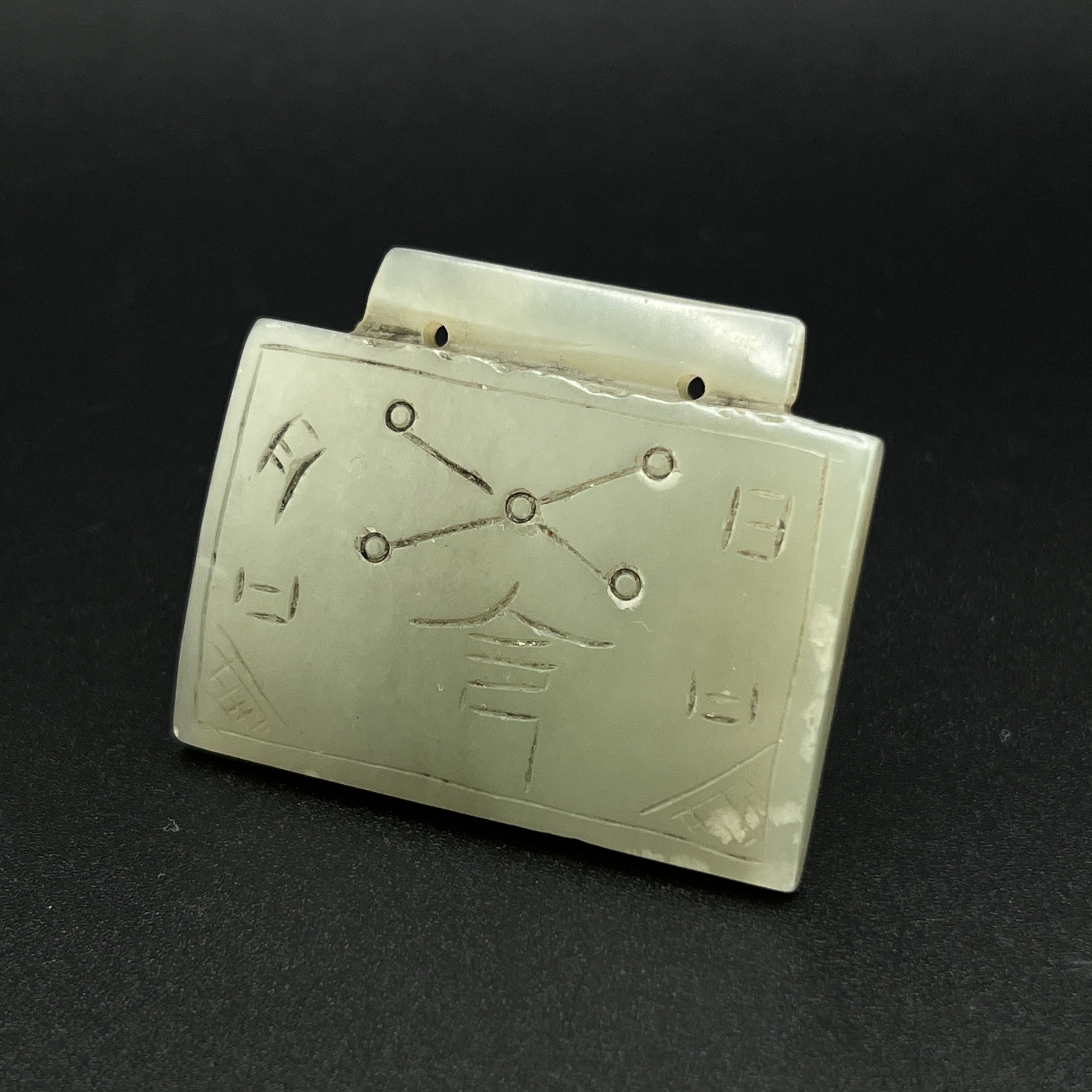 "晚清民国和田玉道教牌饰/ DL076164/ 古玩/收藏/德州文物"