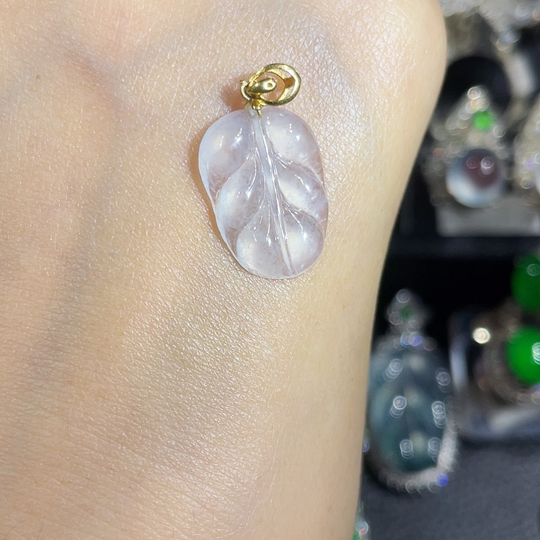 吊坠(不含链)18K金镶嵌翡翠