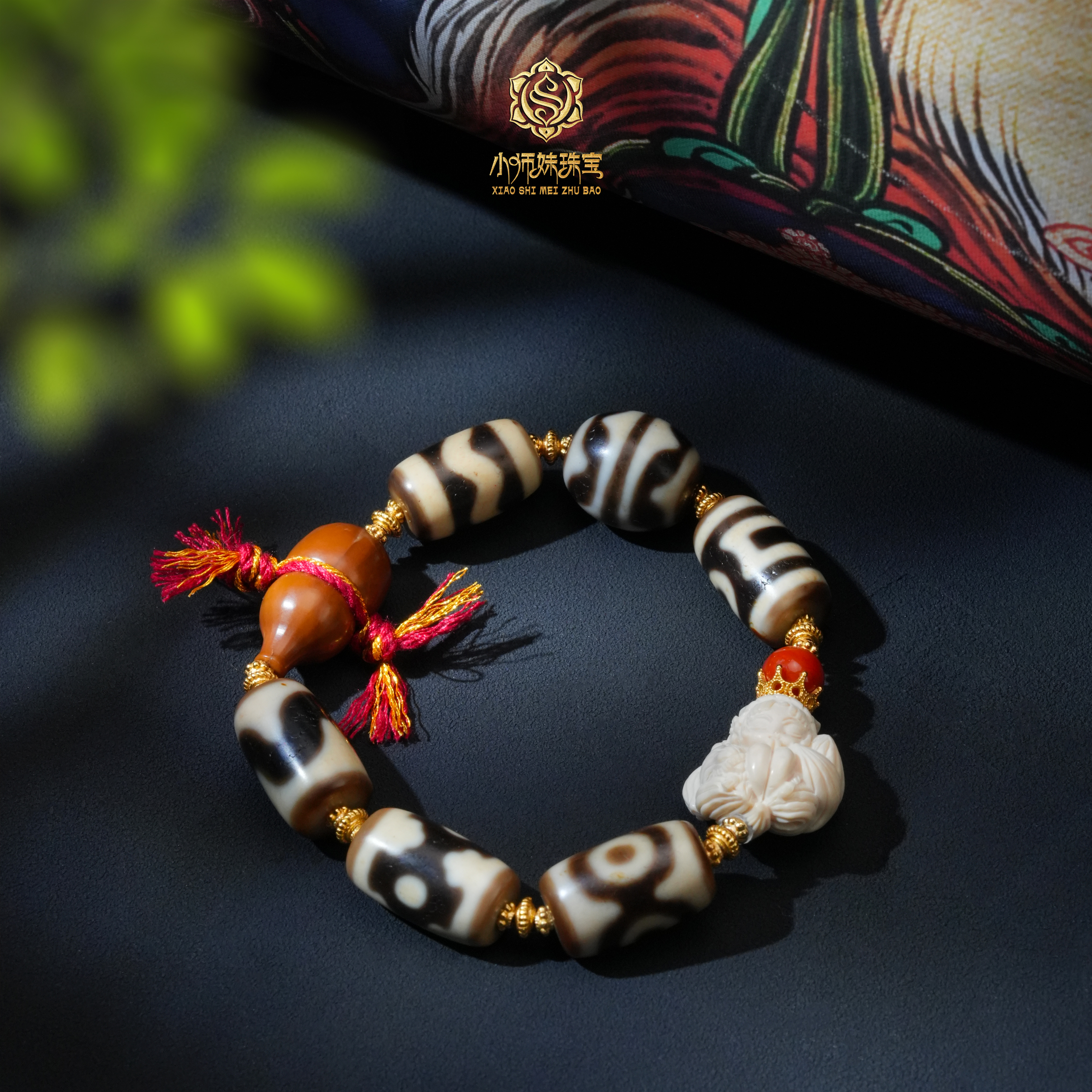 扶摇臻选|凤九双牙牙达洛多宝桶珠手串0288