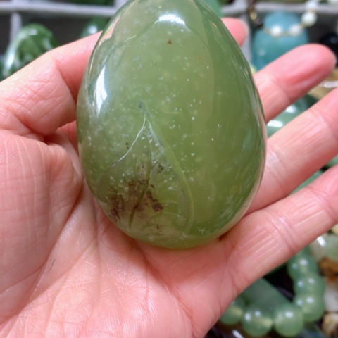 蛇纹石玉手把件未镶嵌