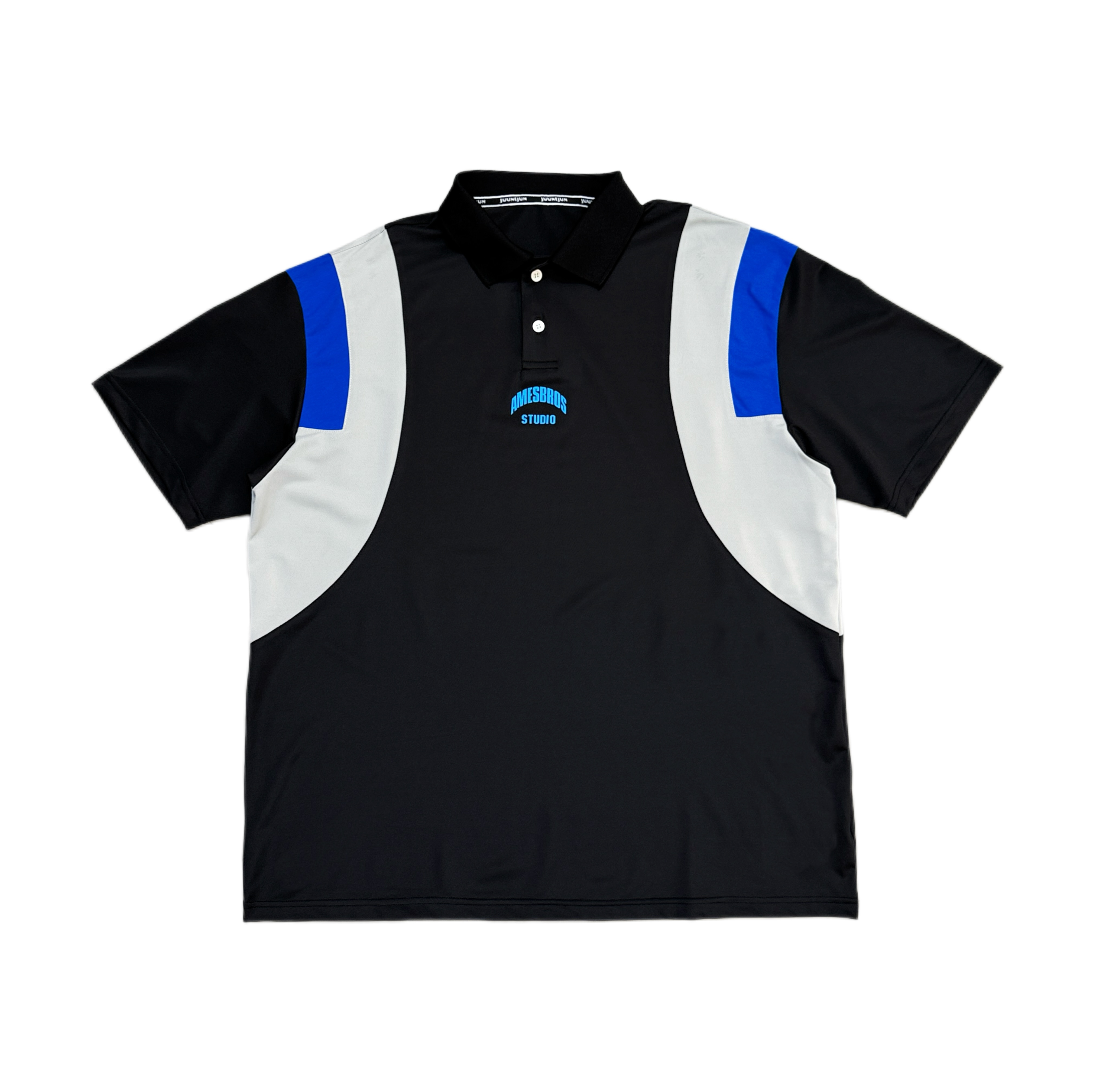 [NW]黑色美式复古袖肩撞色儿童短袖POLO宽松体恤（夏日炎炎）