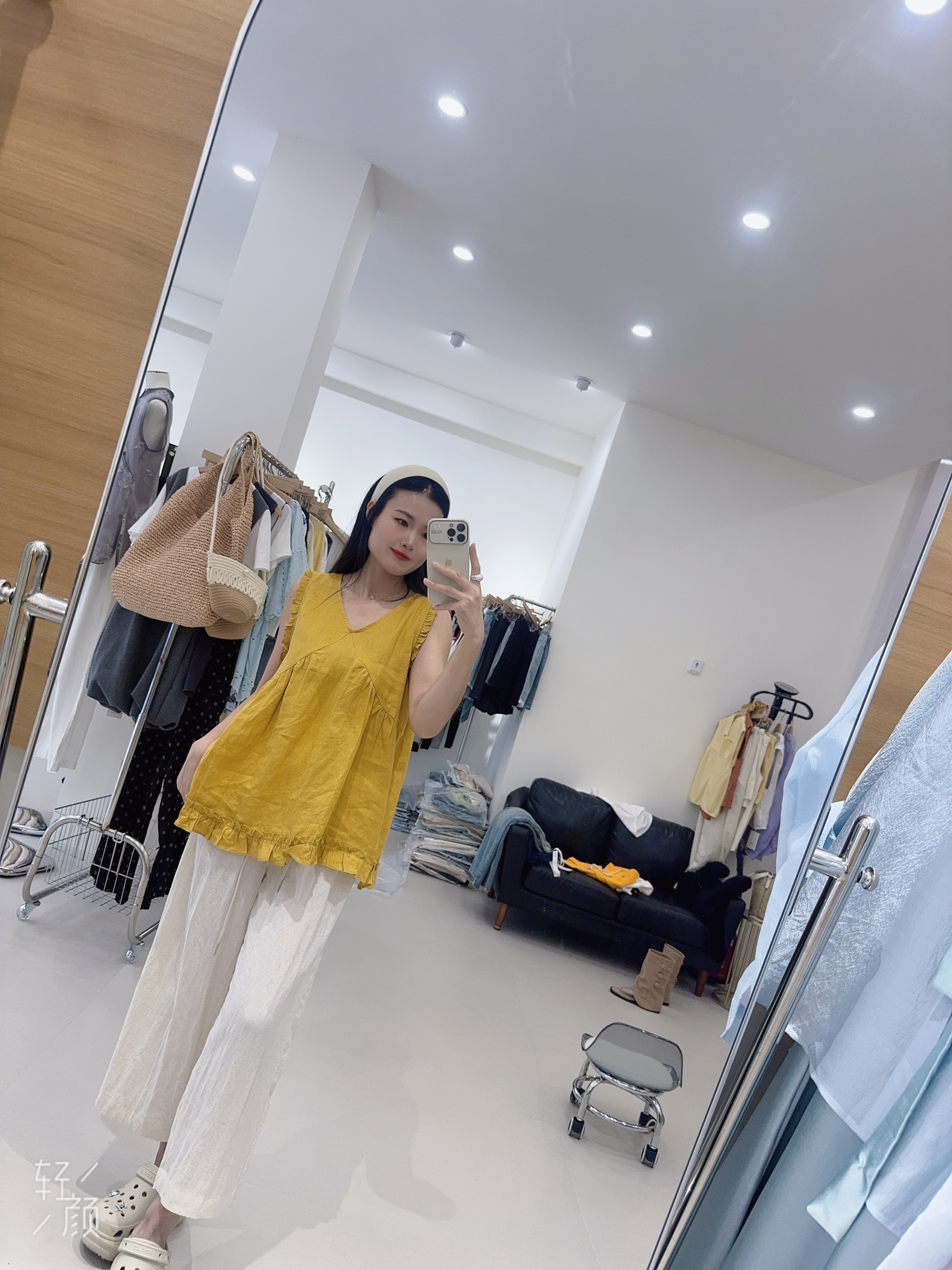 夏季9分亚麻休闲裤