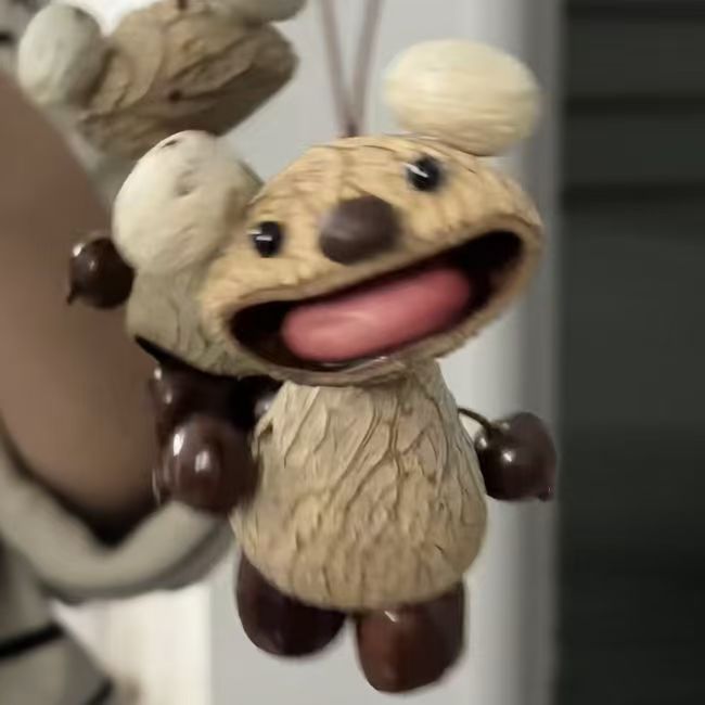 【成品】果壳风铃丑萌娃娃包包挂件挂饰静心治愈大嘴熊创意汽车挂饰