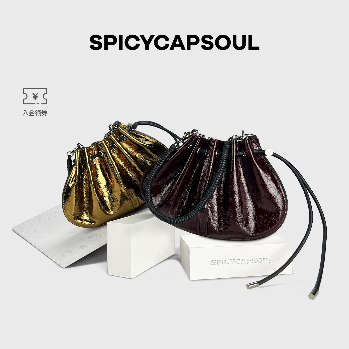 【荷包蛋】SpicyCapSoul原创复古头层牛皮斜挎千金风手提包云朵包1