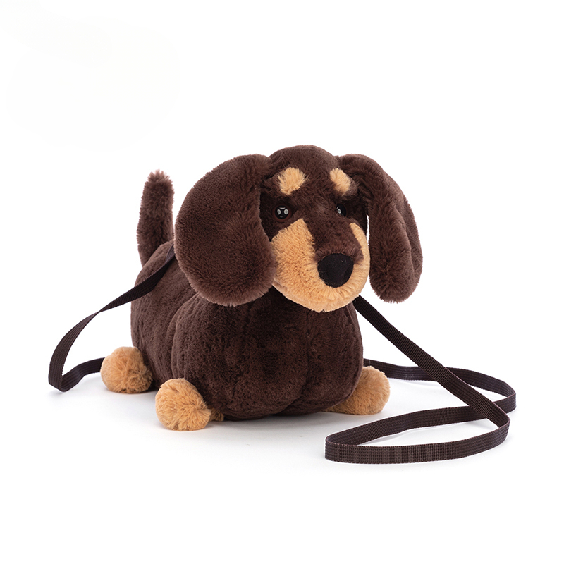 英国奥托腊肠狗包包可爱小狗斜挎包毛绒玩偶公仔背包送礼