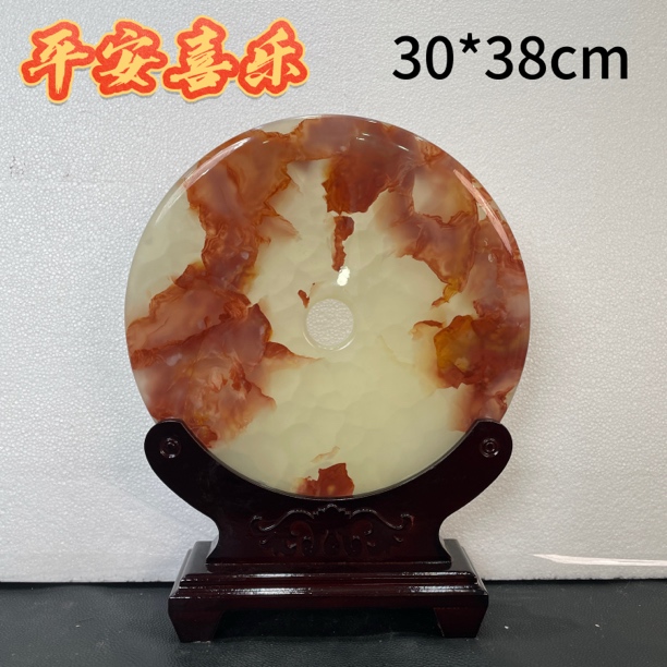 天然玉石客厅玄关电视柜乔迁开业送礼装饰品