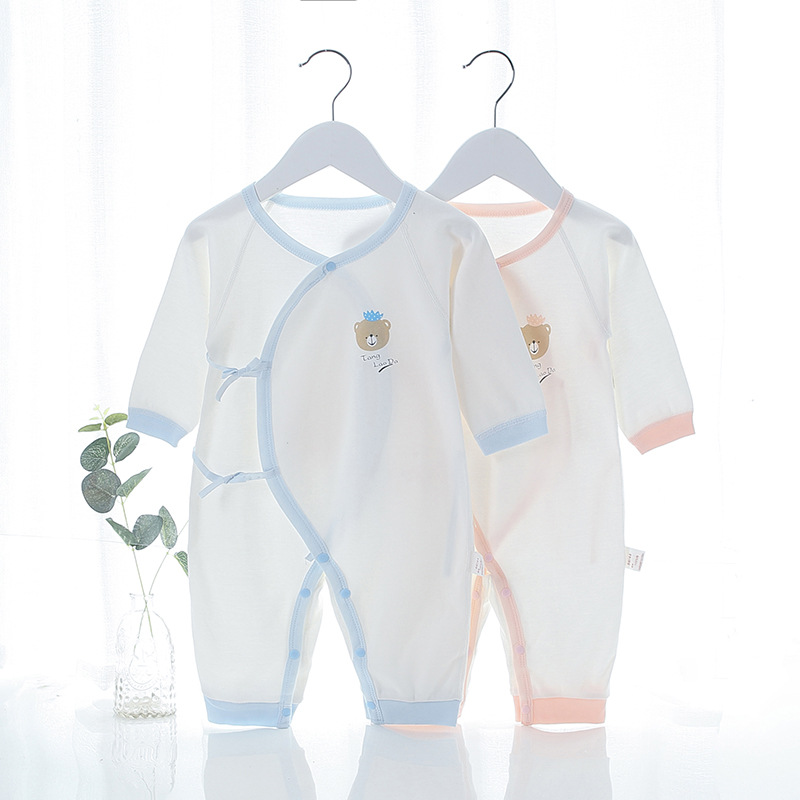 婴儿连体衣春秋爬服新生儿衣服长袖初生宝宝和尚服无骨棉哈衣服