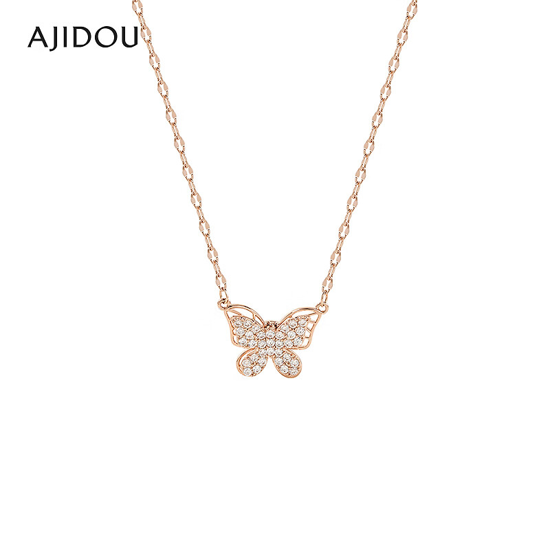 合金项链 阿吉豆项链蝴蝶毛衣链女款气质时尚饰品【YFX】