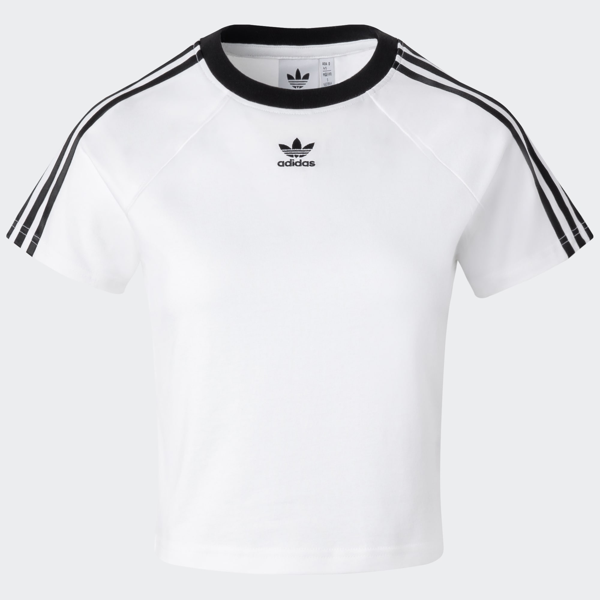 adidas/阿迪达斯三叶草夏季女子白色休闲圆领运动短袖T恤JC8704