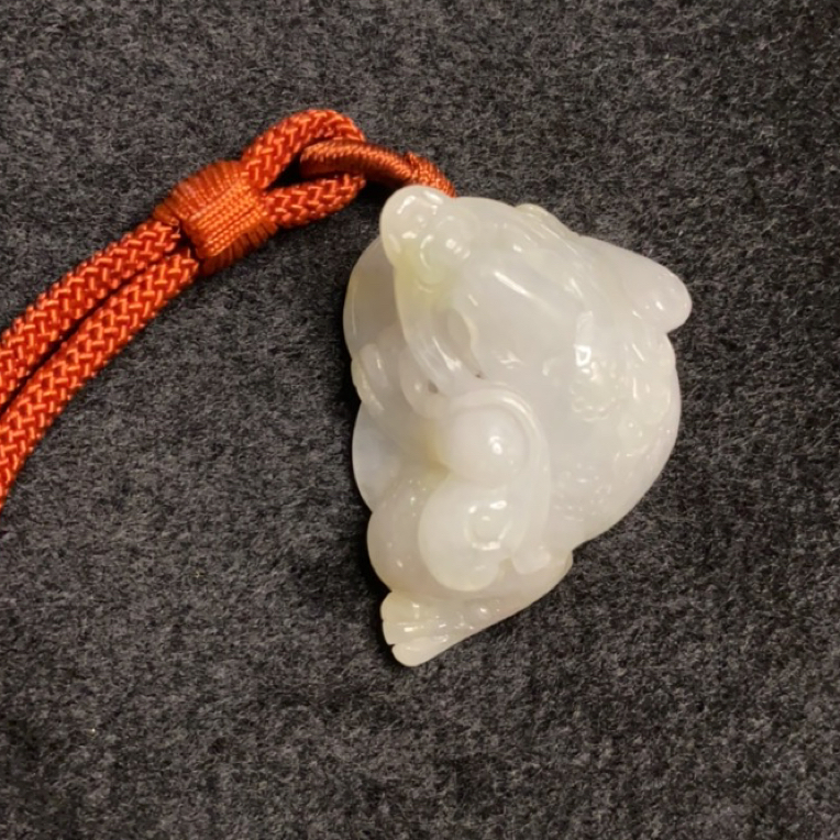 翡翠A货三脚金蟾挂件一物一图正品保真招财