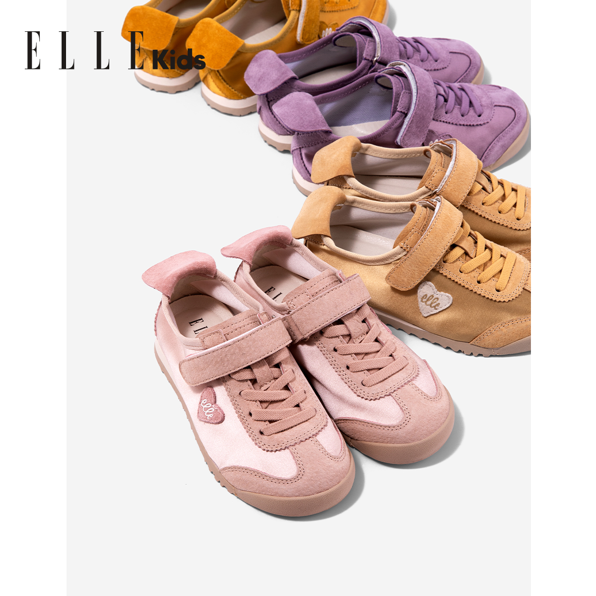 ELLE KIDS童鞋2025新款魔术贴儿童运动鞋时尚女童魔术贴休闲鞋子