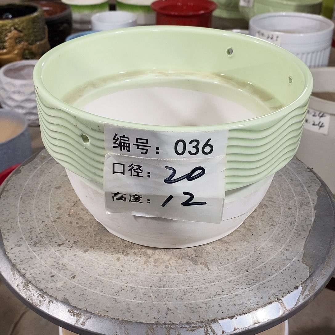 【闪购商品】红陶微瑕花盆-036-1个绿