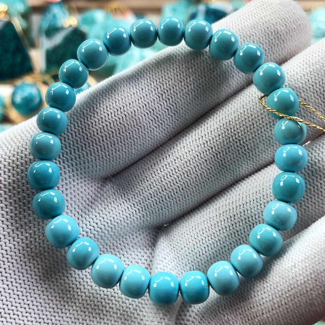 绿松石未镶嵌车挂直径6.8