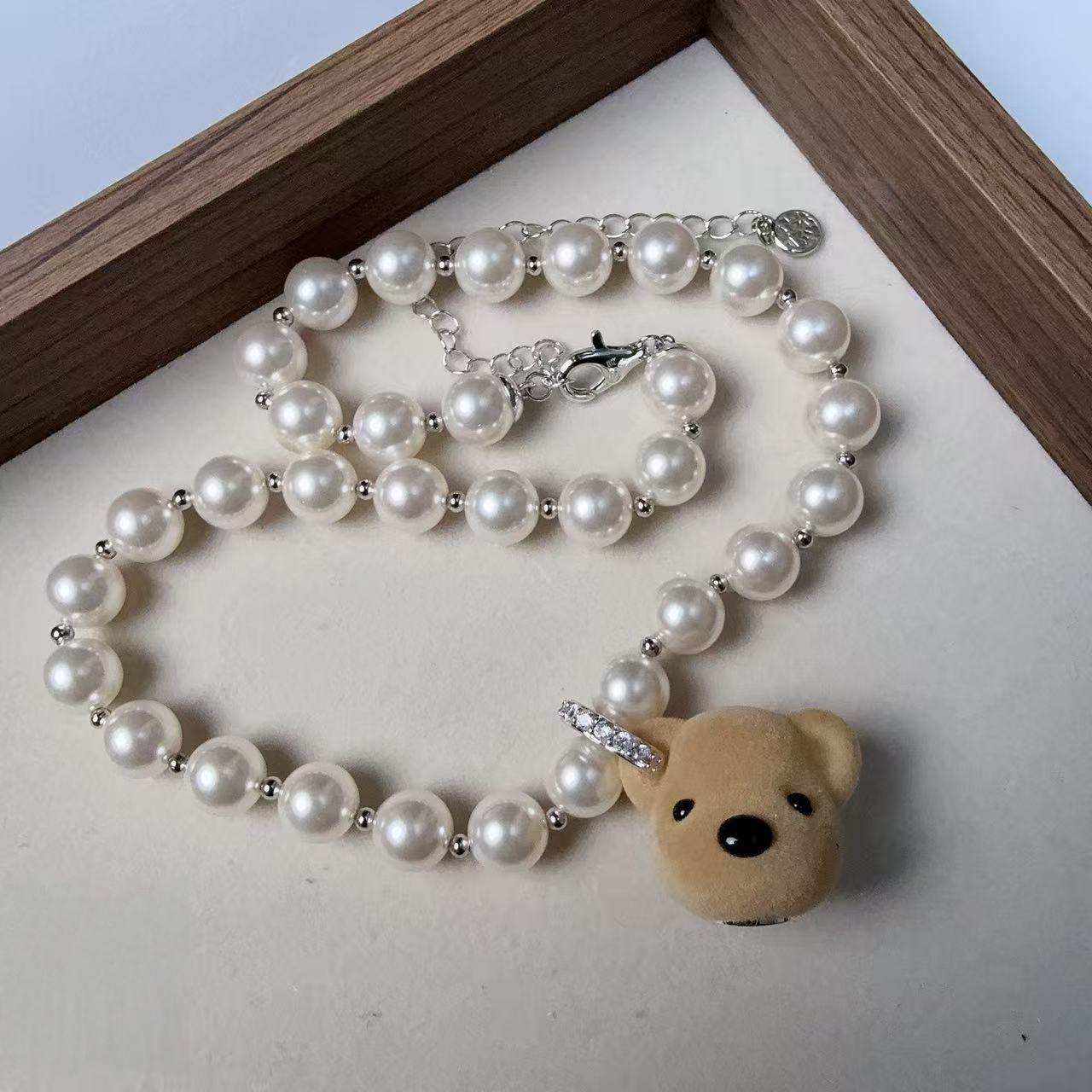 个性百搭款 大头熊珍珠项链 0047