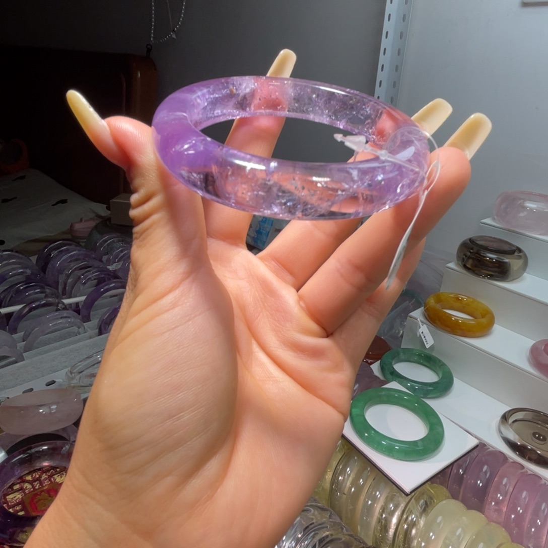 水晶手镯未镶嵌手镯59.6圈口6号伴生矿