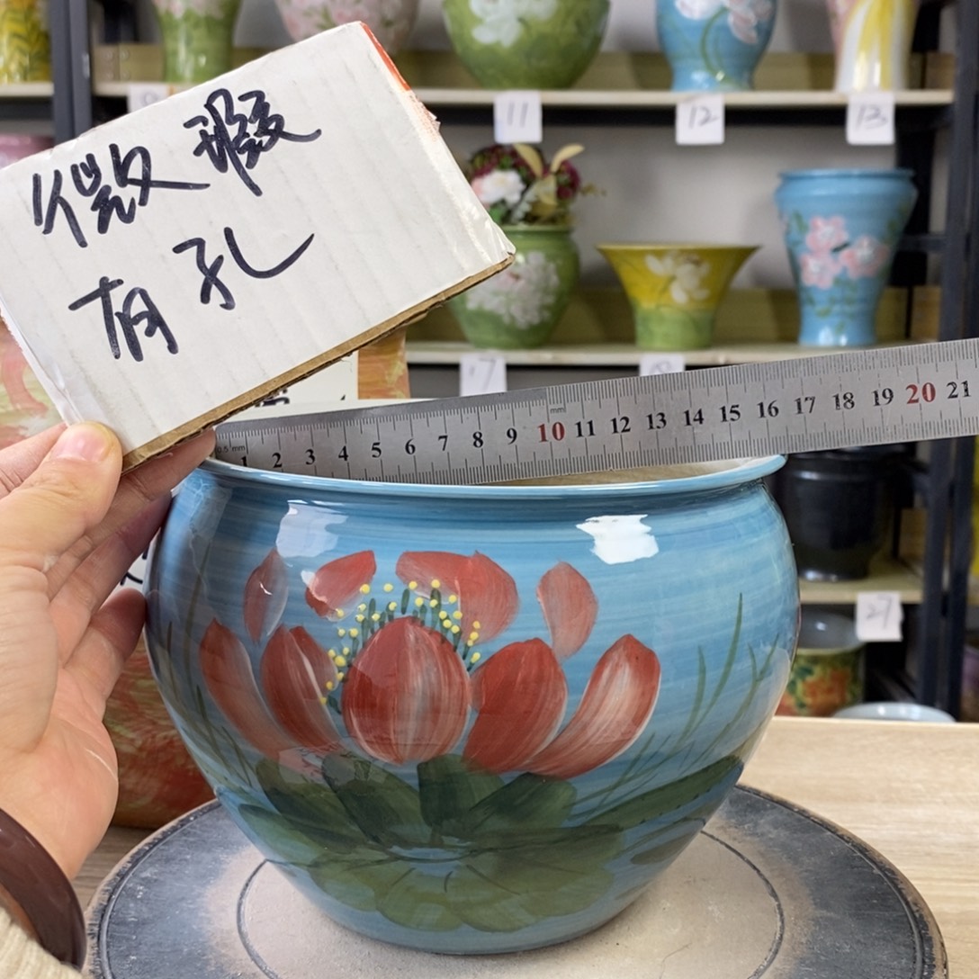 景德镇手工手绘陶瓷花盆