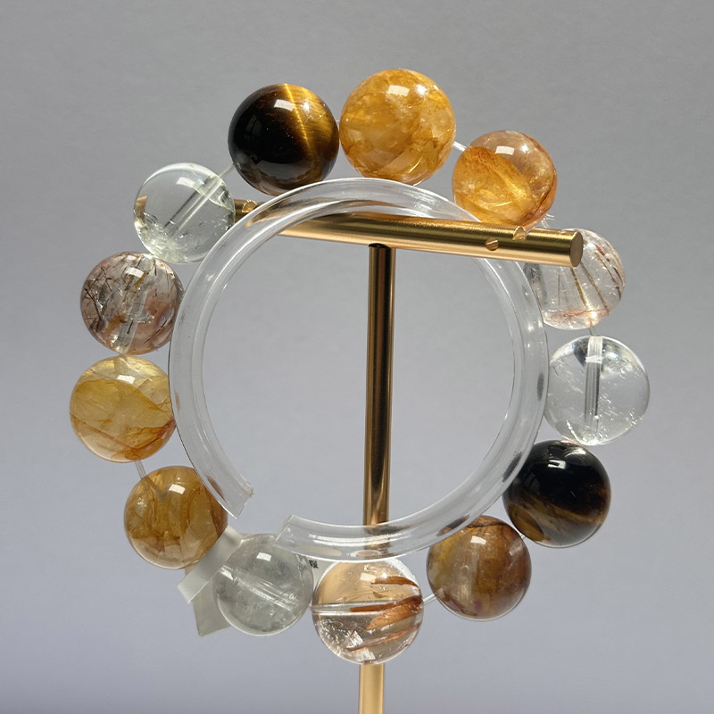 【lulu珠宝·黄胶花】天然黄胶花水晶手串-0456（多样性发其一）