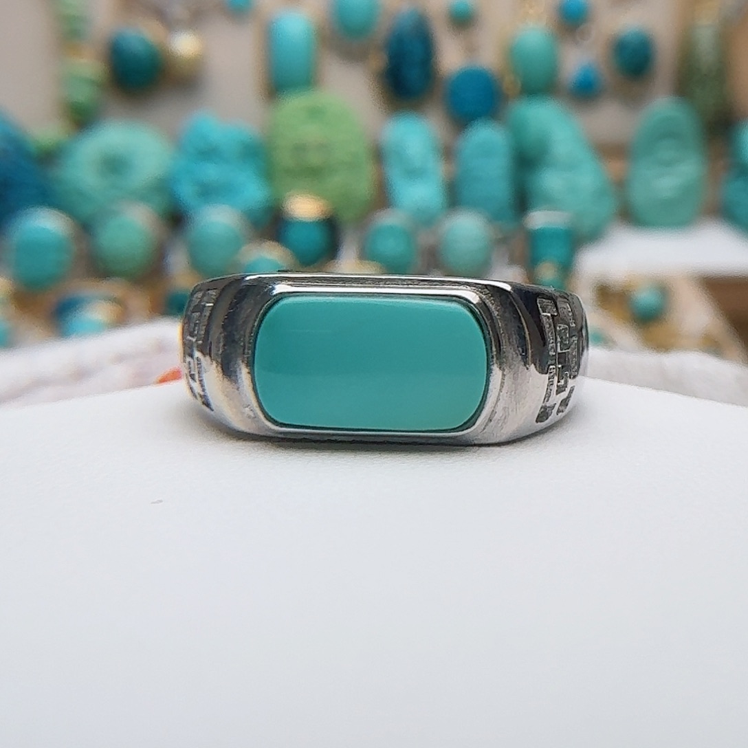 绿松石珠宝奇石银S925镶嵌