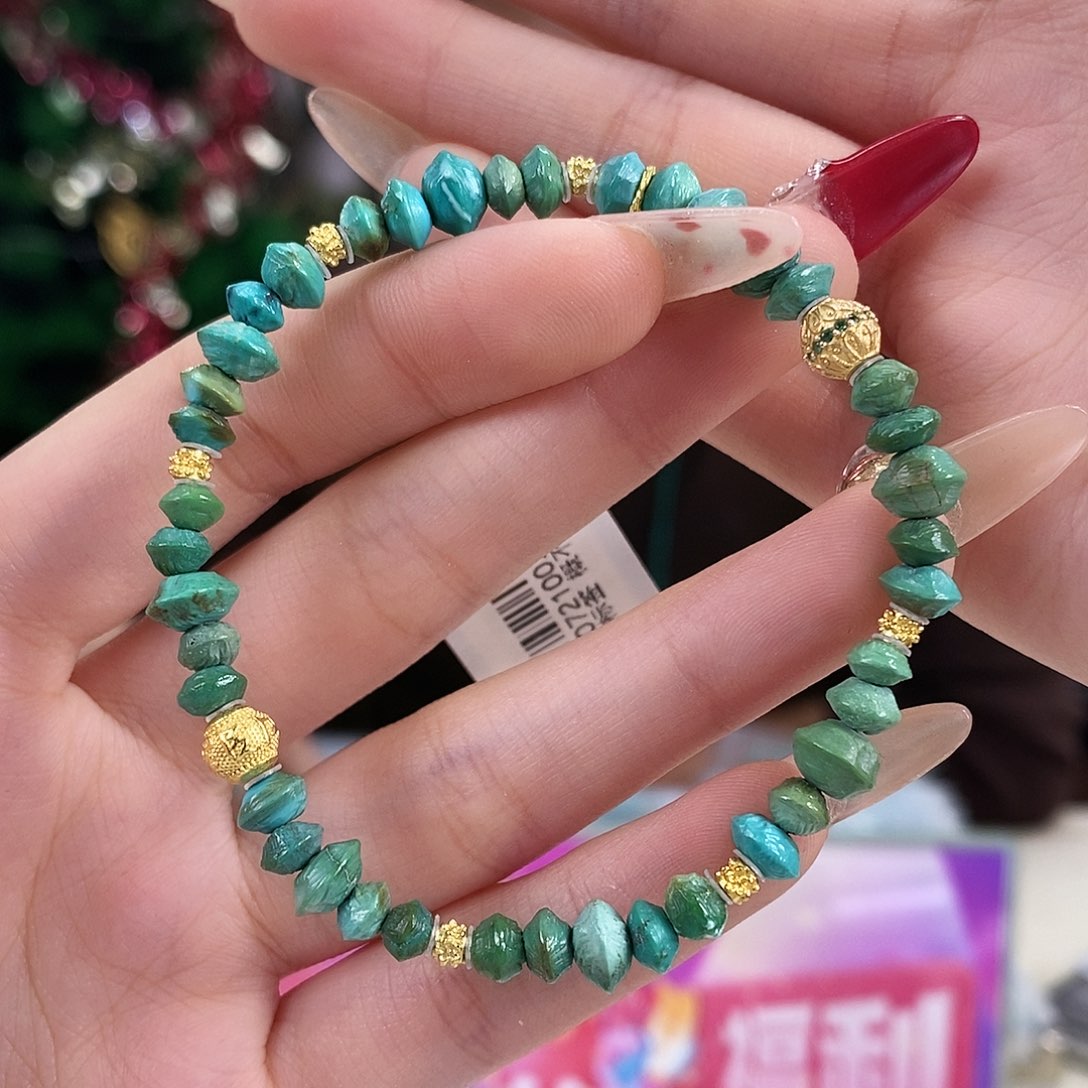 绿松石银S925镀金镶嵌珠宝奇石