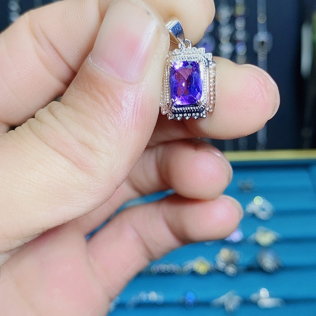 紫晶珠宝半成品银S925镶嵌