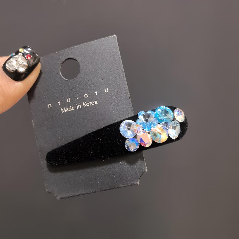 韩丝绒BB夹高级感施家闪钻发夹刘海夹侧边夹新款发饰头饰小众闪闪