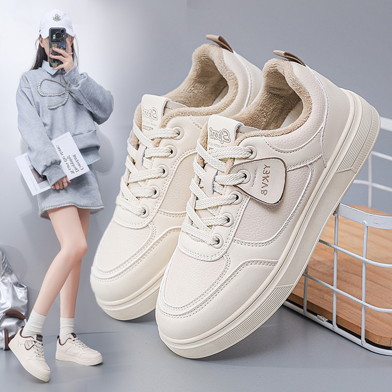 加绒冬款女2025棉鞋厚底防滑时尚百搭保暖轻便学生运动休闲女鞋