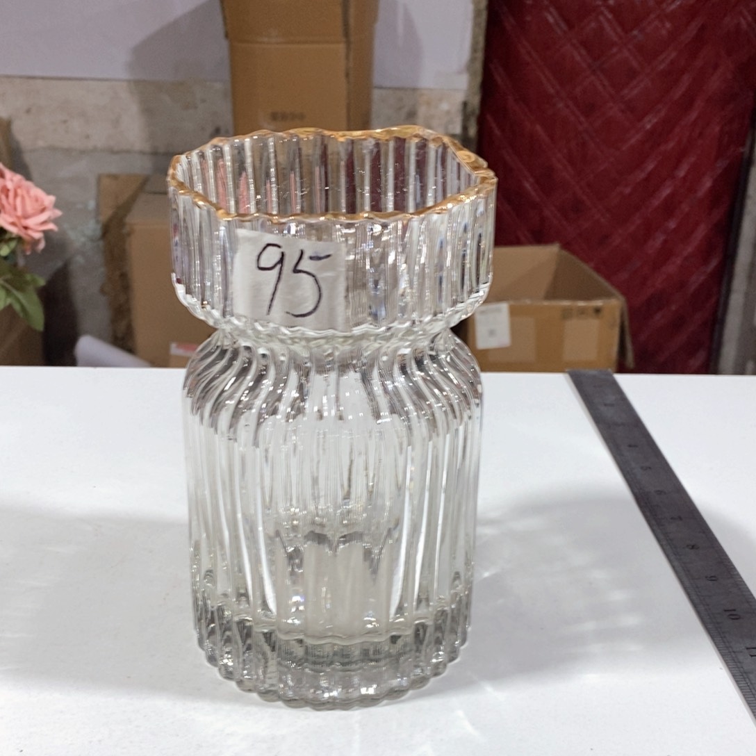 玻璃95高19口11水晶玻璃花瓶嘎嘎好看