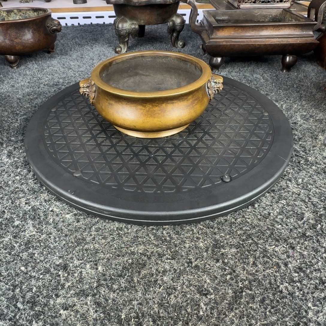 寇***生铜胎双耳狮子香炉