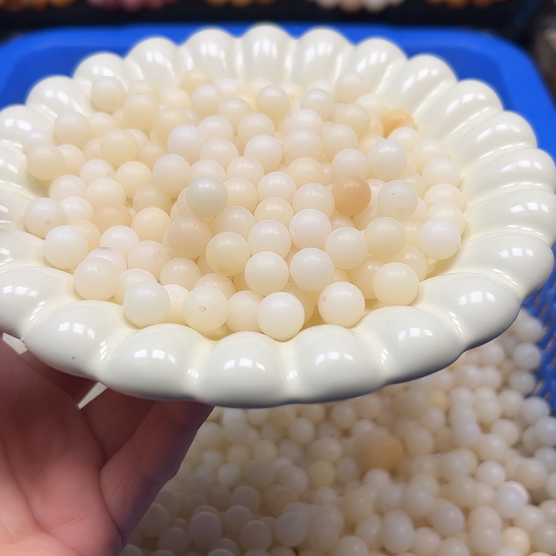 菩提根/象牙果手串微瑕10奶黄圆200颗