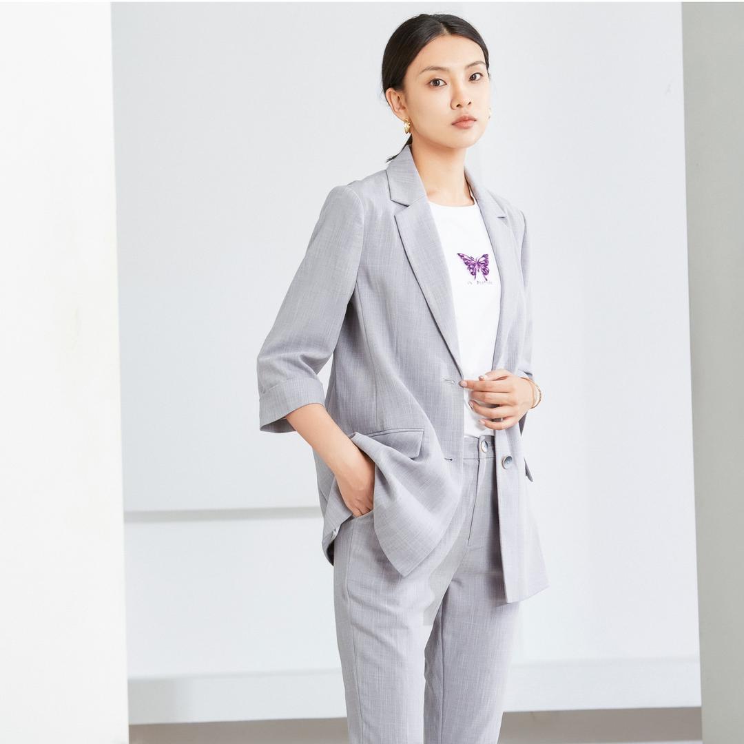 L·W/画而诗新款时尚休闲休闲薄款修身商务商务春外套气质LBA51009