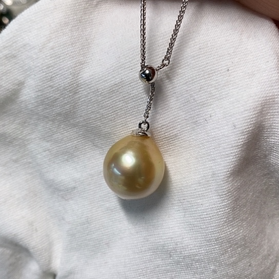 海水珍珠颈饰银S925镶嵌15.5