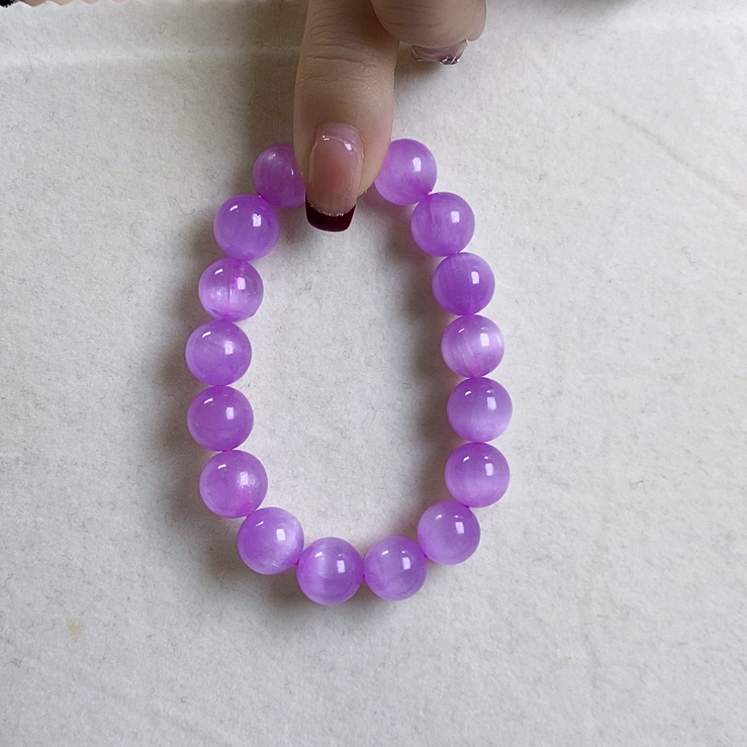 锂辉石紫锂辉高冰收藏级手串10+未镶嵌