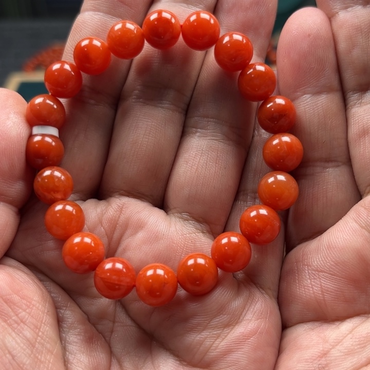 南红玛瑙手链银S925镶嵌