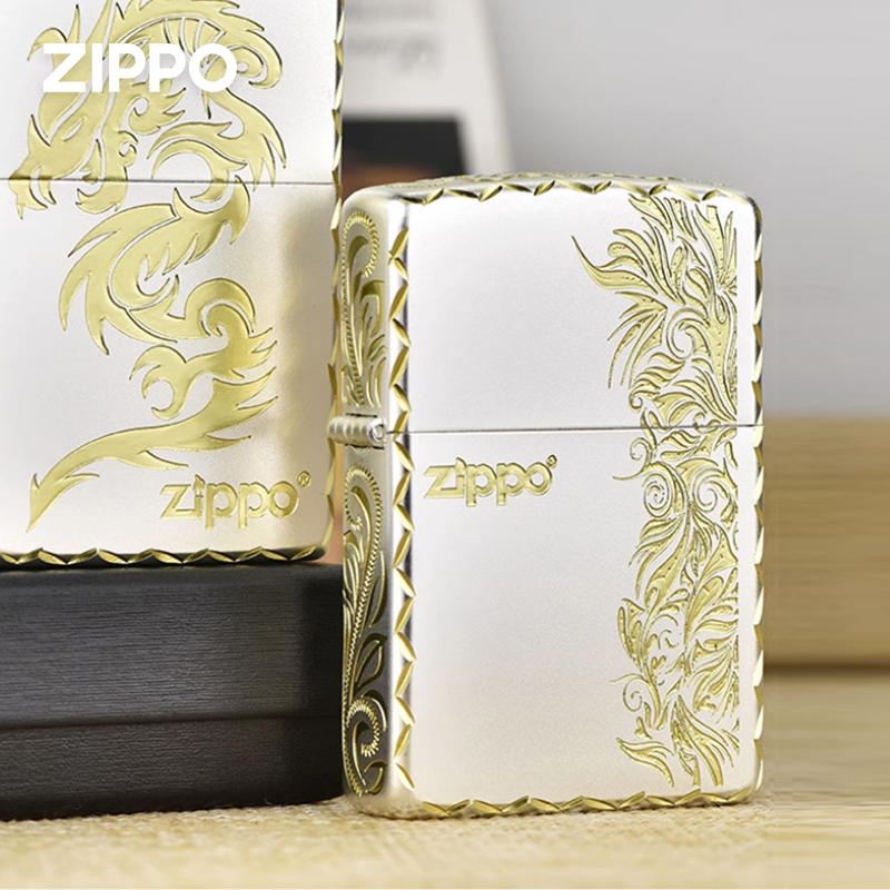 ZIPPO/之宝打火机镀银精雕原装正品专柜正版煤油防风男士礼物DYJ1