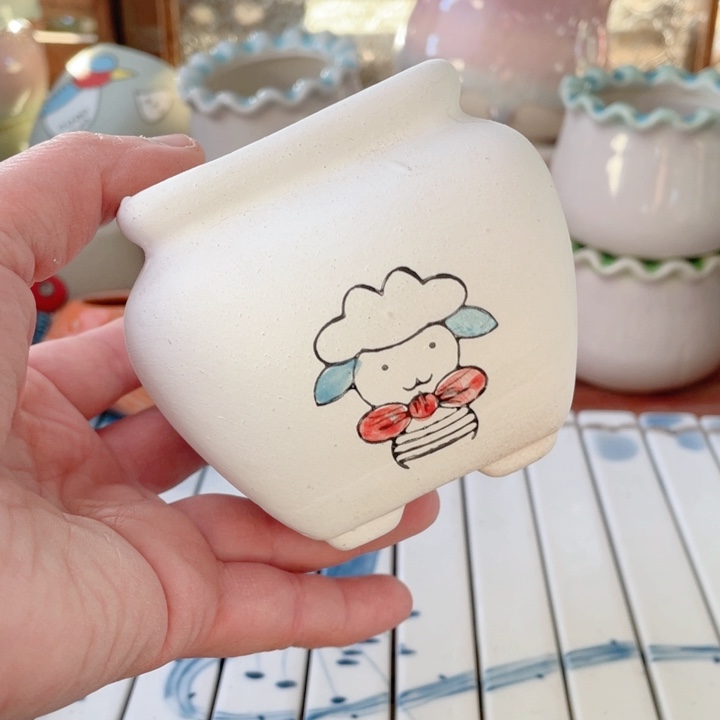 陶瓷半手工花盆默认微瑕7*8